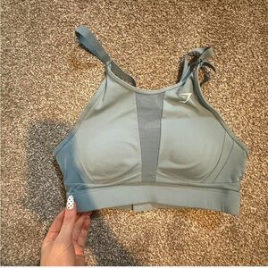 Gymshark High-Neck Light Blue Sports Bra